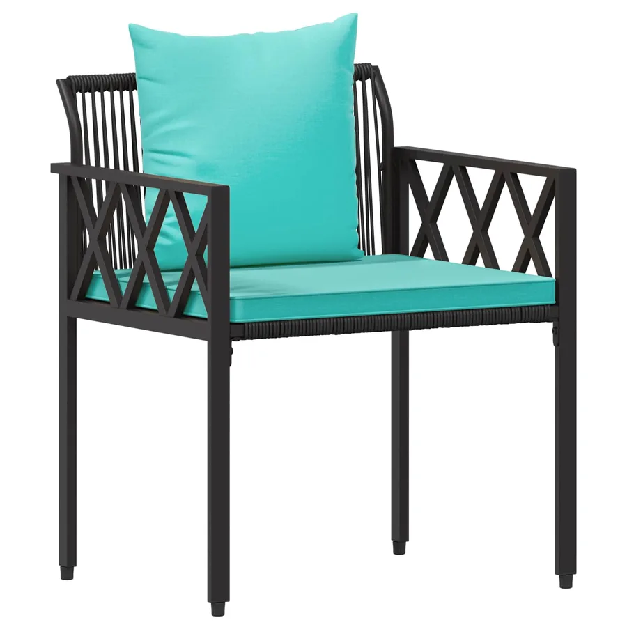 Ensemble de meubles d'extérieur 3 pcs Noir et turquoise - 4