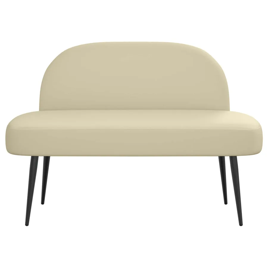 Banc rembourré avec dossier Crème 110 x 60 x 76 cm Simili cuir - 3