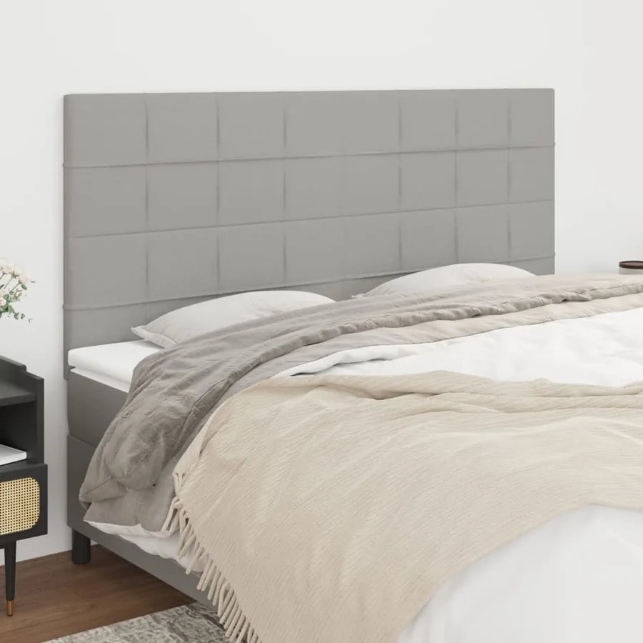 Tête de lit Gris clair 160 x 5 x 118/128 cm Tissu