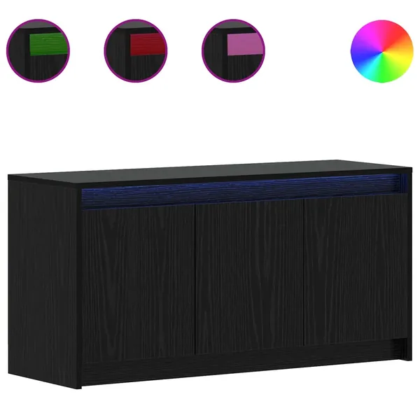 Meuble TV 100 x 34 x 50 cm Chêne noir Bois d'ingénierie
