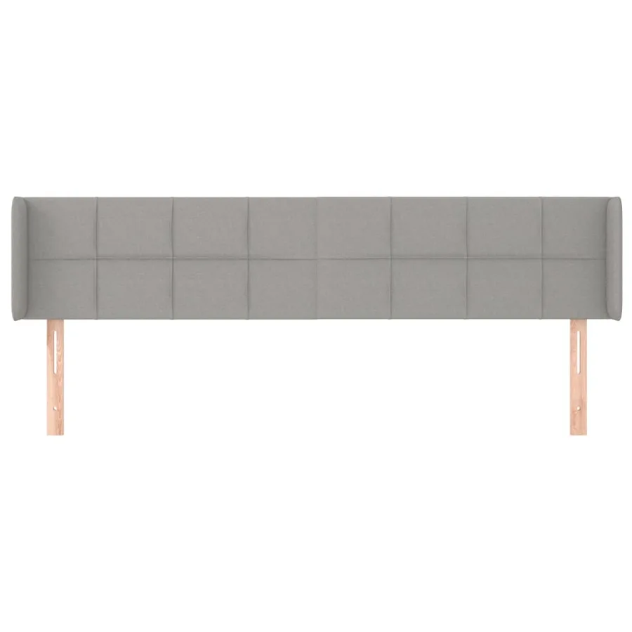Tête de lit avec oreilles Gris clair 163x16x78/88 cm Tissu - 3