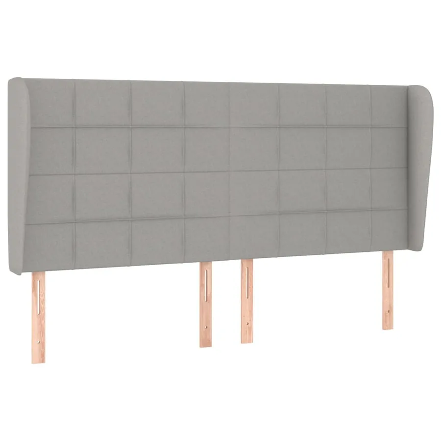 Tête de lit avec oreilles Gris clair 163x23x118/128 cm Tissu - 2