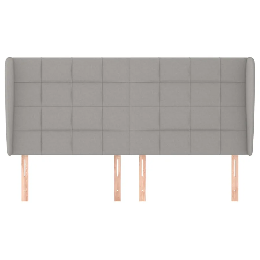 Tête de lit avec oreilles Gris clair 163x23x118/128 cm Tissu - 3
