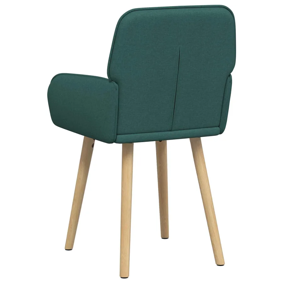 Chaises de salle à manger 4 pcs Tissu Vert foncé - 5