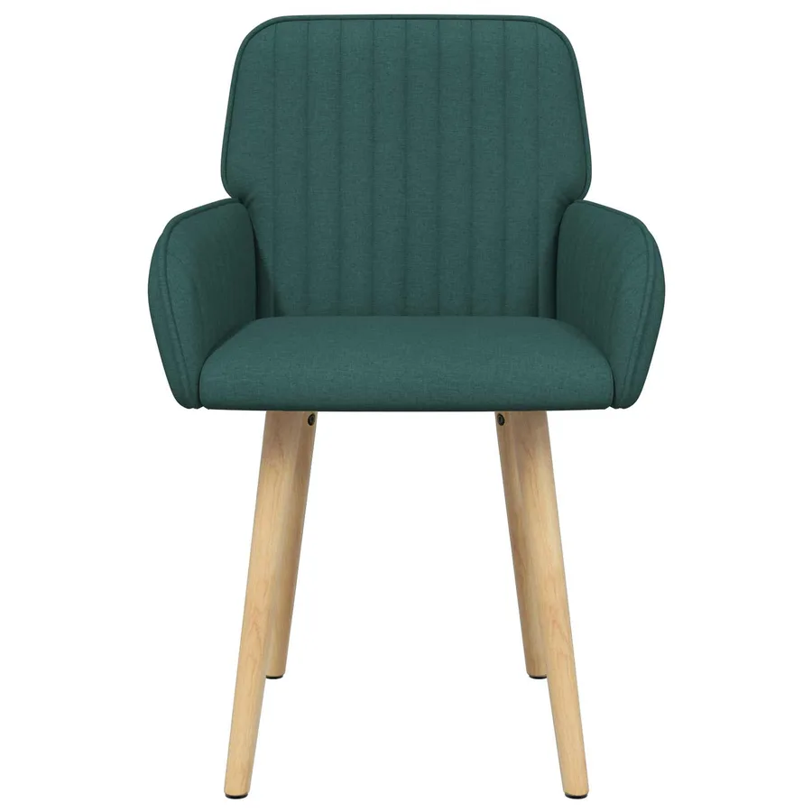 Chaises de salle à manger 6 pcs Tissu Vert foncé - 3