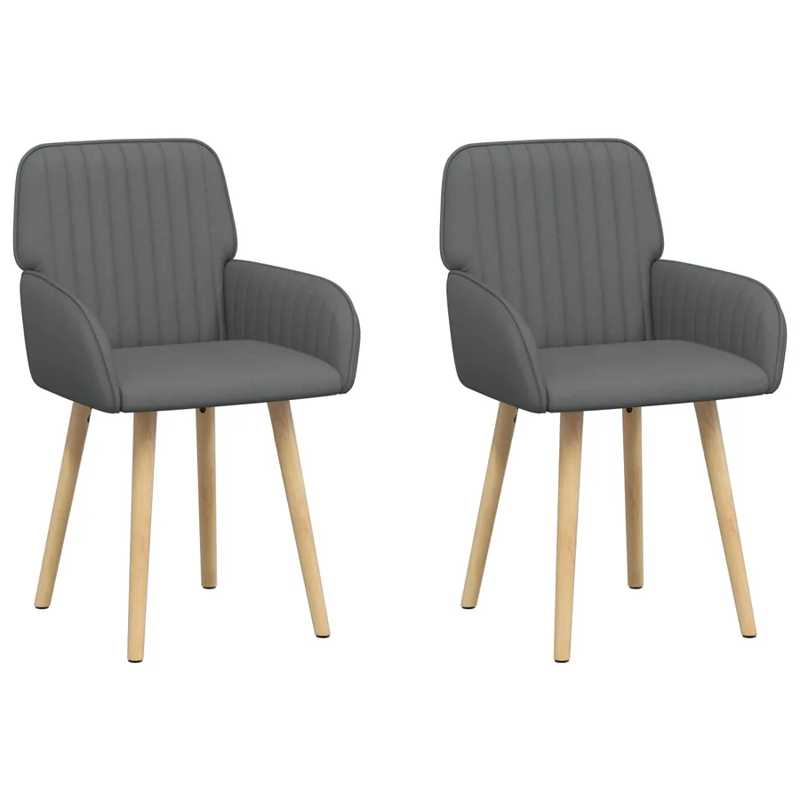 Chaises de salle à manger 2 pcs Tissu Gris foncé