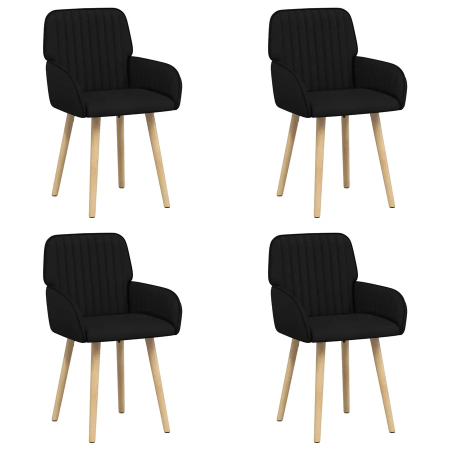Chaises de salle à manger 4 pcs Tissu Noir 56,5 x 50 x 87,5 cm - 2
