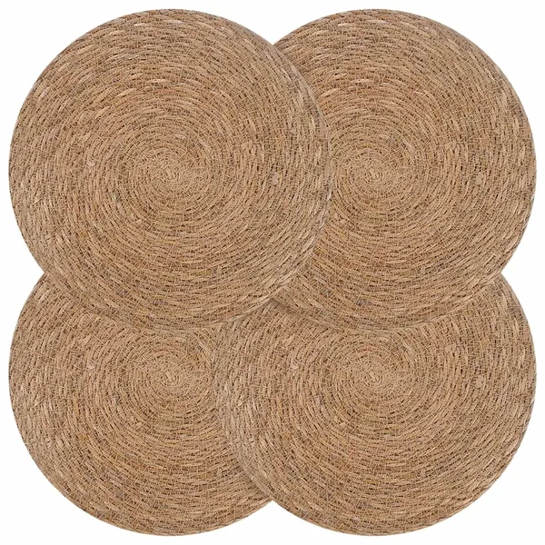 Dessous de verre en herbe marine 4 pcs Naturel Ø 30 cm