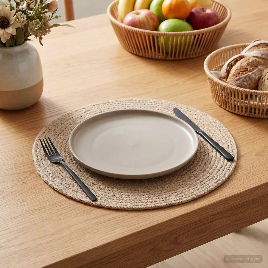 Placemets en jute 12 pcs Naturel Ø 30 cm 100 % jute Tossa