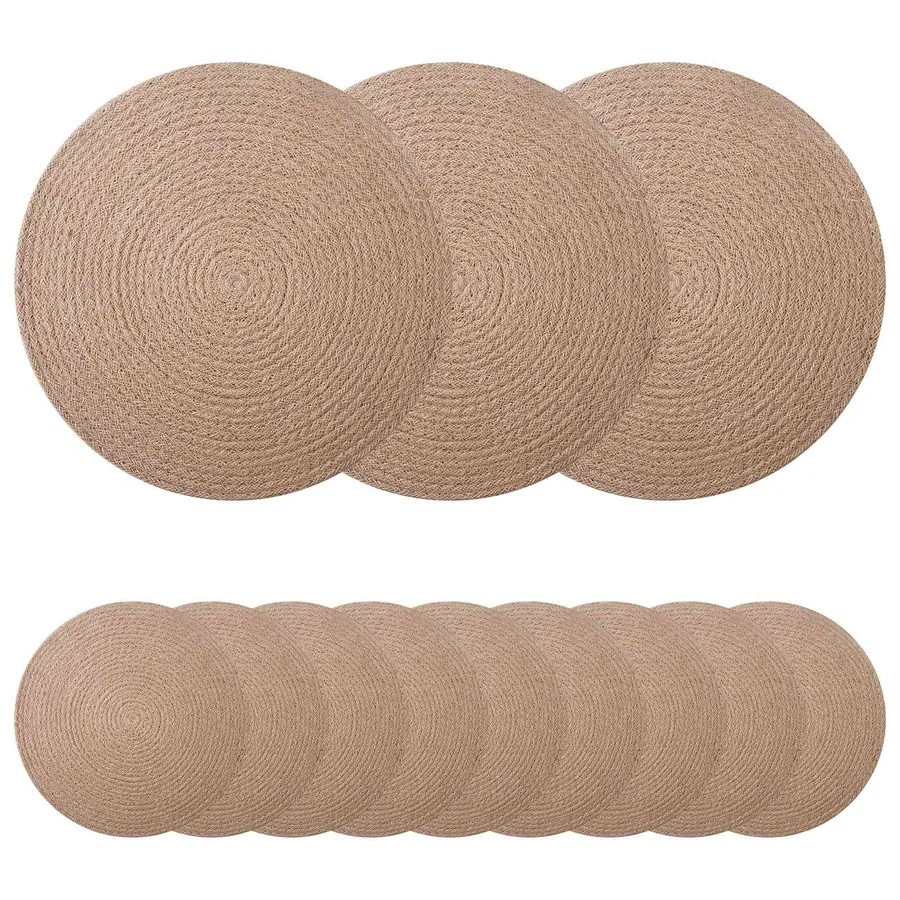 Placemets en jute 12 pcs Naturel Ø 30 cm 100 % jute Tossa - 2