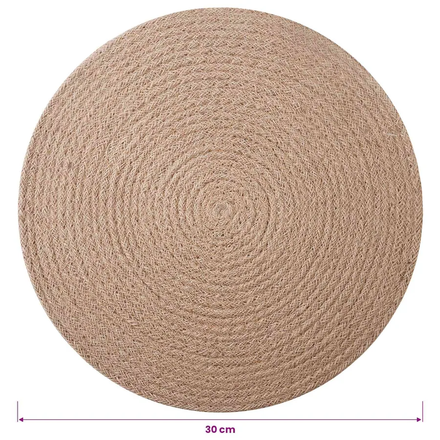 Placemets en jute 12 pcs Naturel Ø 30 cm 100 % jute Tossa - 6