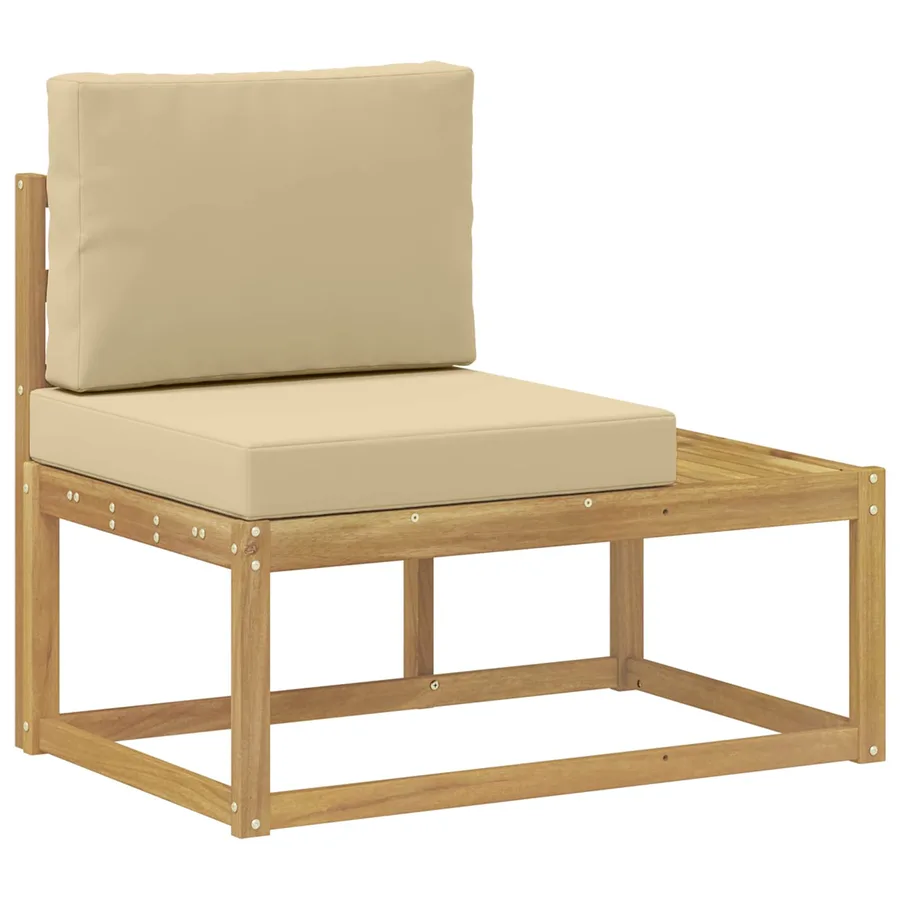 Ensemble de canapés d'extérieur 3 Pièce Blanc et Beige - 5