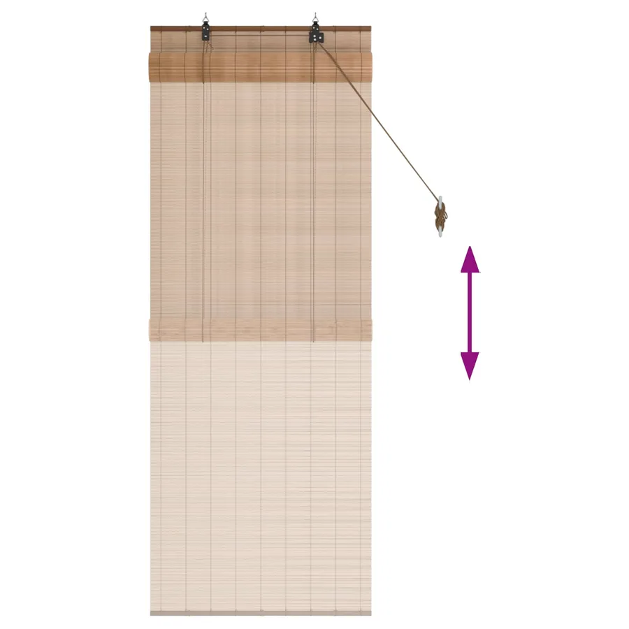 Store enrouleur Marron 40 x 160 cm Bambou - 5