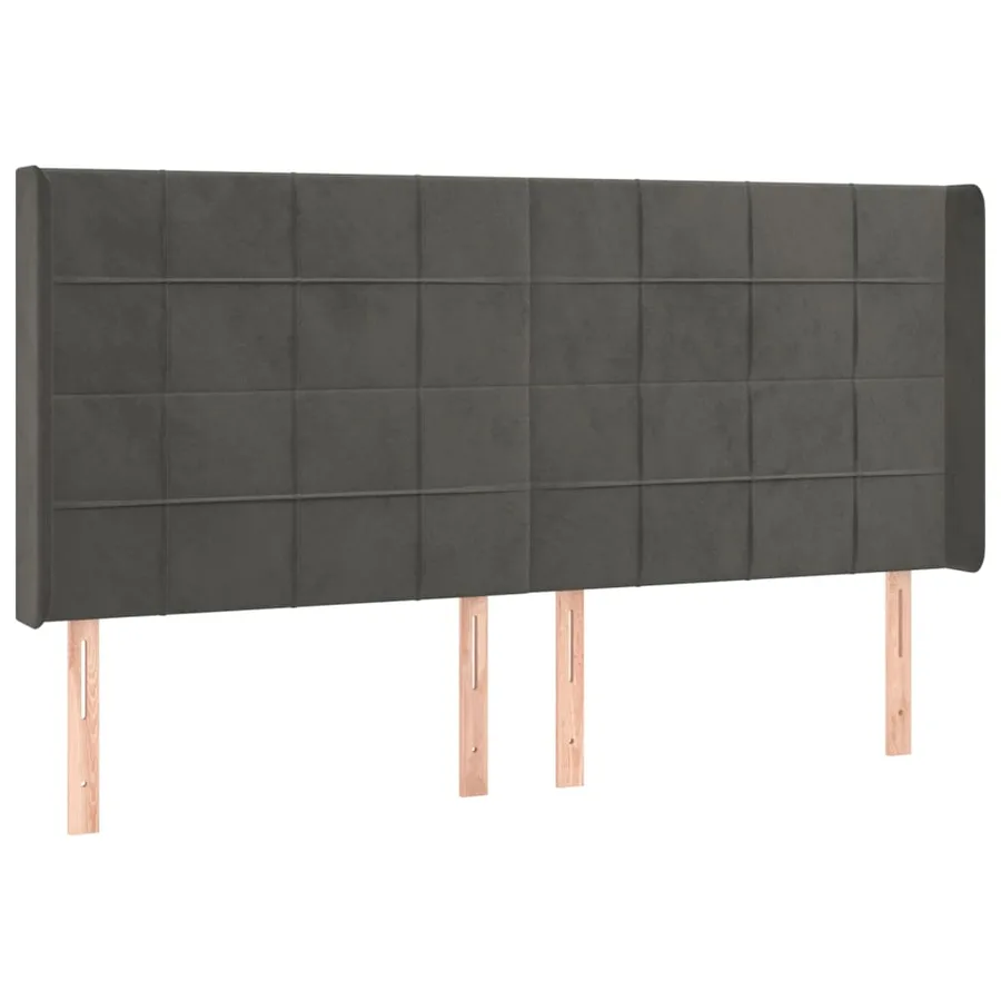 Tête de lit à LED Gris foncé 183x16x118/128 cm Velours - 3