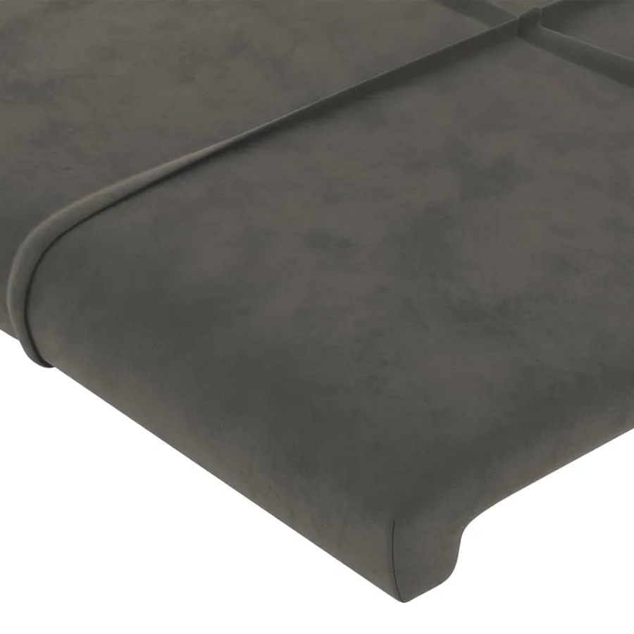 Tête de lit à LED Gris foncé 183x16x118/128 cm Velours - 5