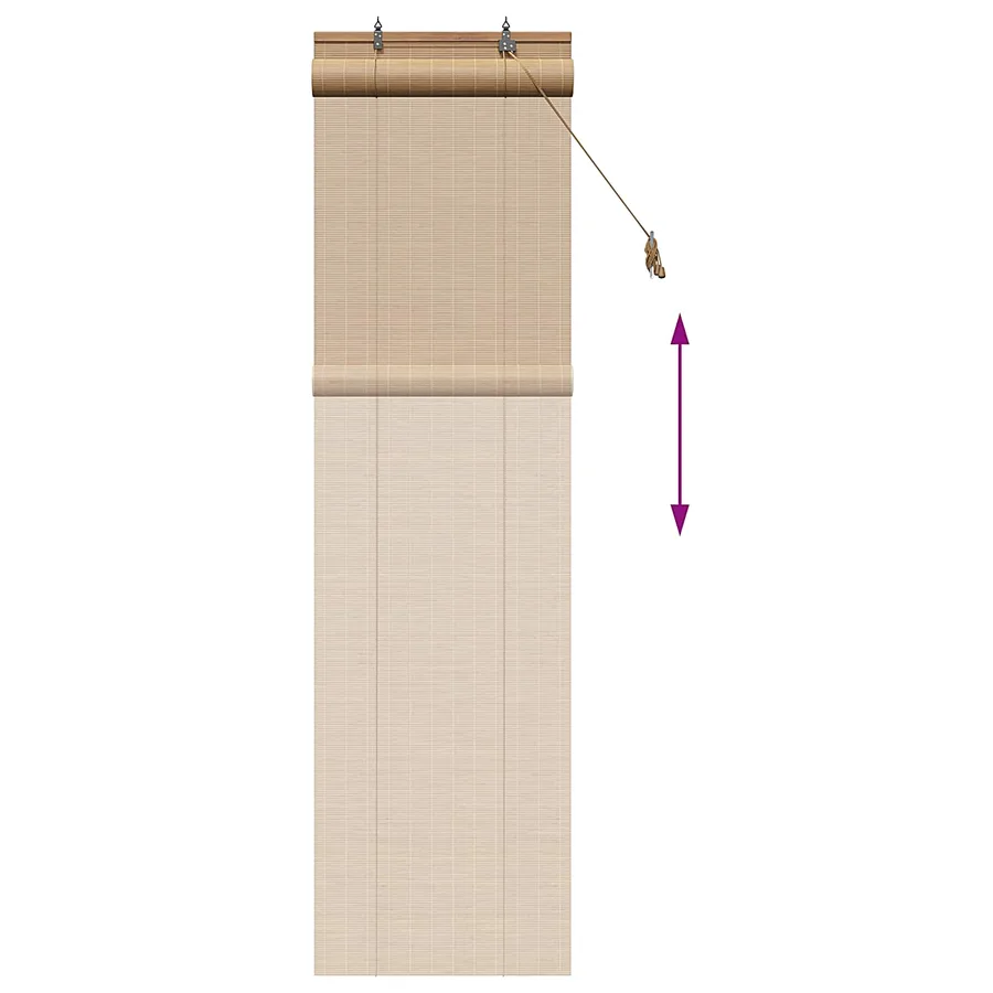 Store enrouleur Marron 40 x 220 cm Bambou - 6