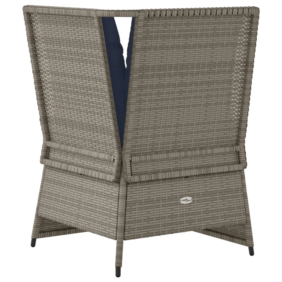 Canapé d'angle de jardin avec coussins gris résine tressée - 6