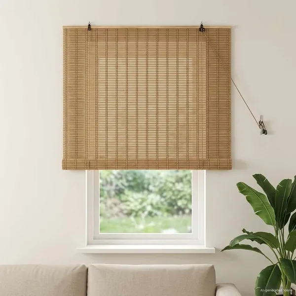 Store enrouleur Nature 160 x 160 cm Bambou
