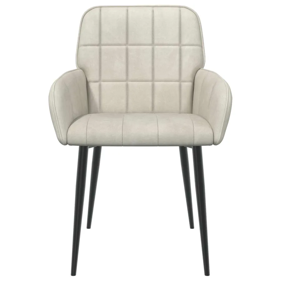 Chaises de salle à manger 6 pcs Velours Crème 57 x 50 x 85 cm - 3