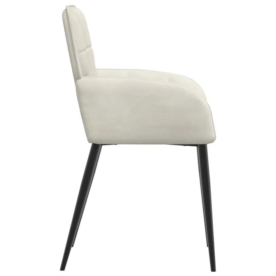 Chaises de salle à manger 6 pcs Velours Crème 57 x 50 x 85 cm - 4