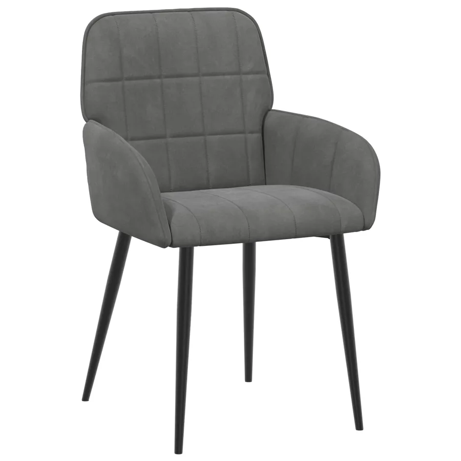 Chaises de salle à manger 6 pcs Velours Gris foncé - 3
