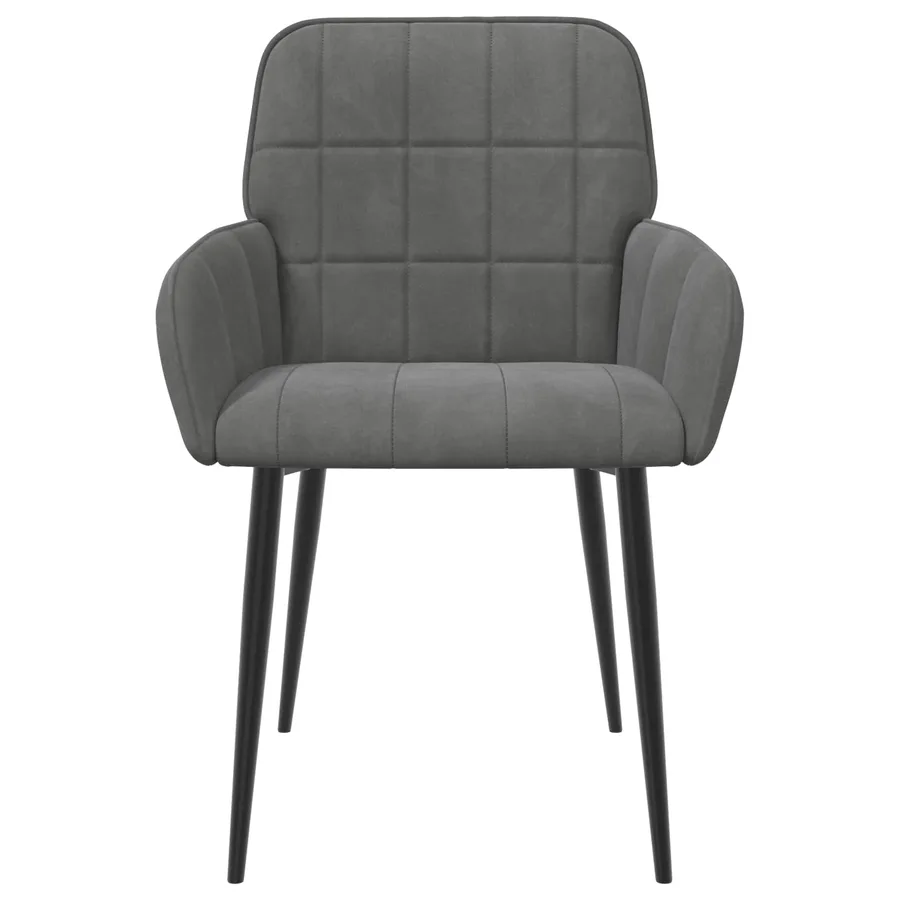 Chaises de salle à manger 6 pcs Velours Gris foncé - 4