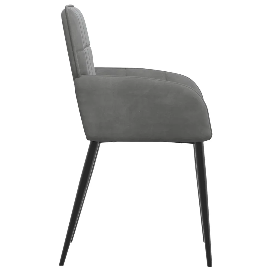 Chaises de salle à manger 6 pcs Velours Gris foncé - 5