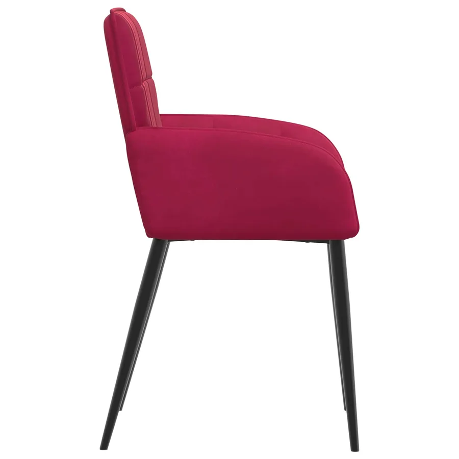 Chaises de salle à manger 4 pcs Velours Bordeaux - 4