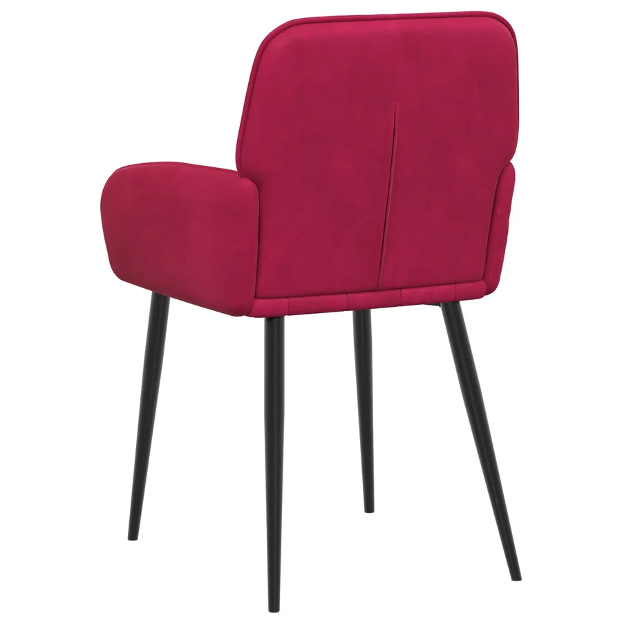 Chaises de salle à manger 4 pcs Velours Bordeaux - 5