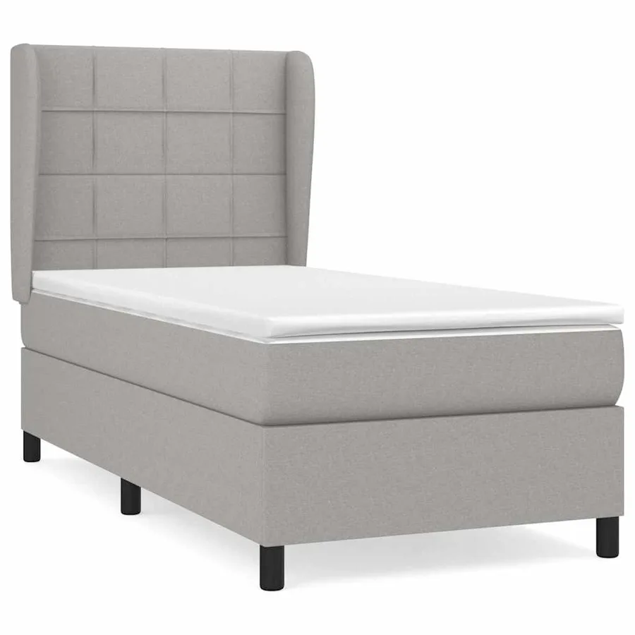 Sommier à lattes de lit avec matelas Gris clair 80x200 cm Tissu - 2