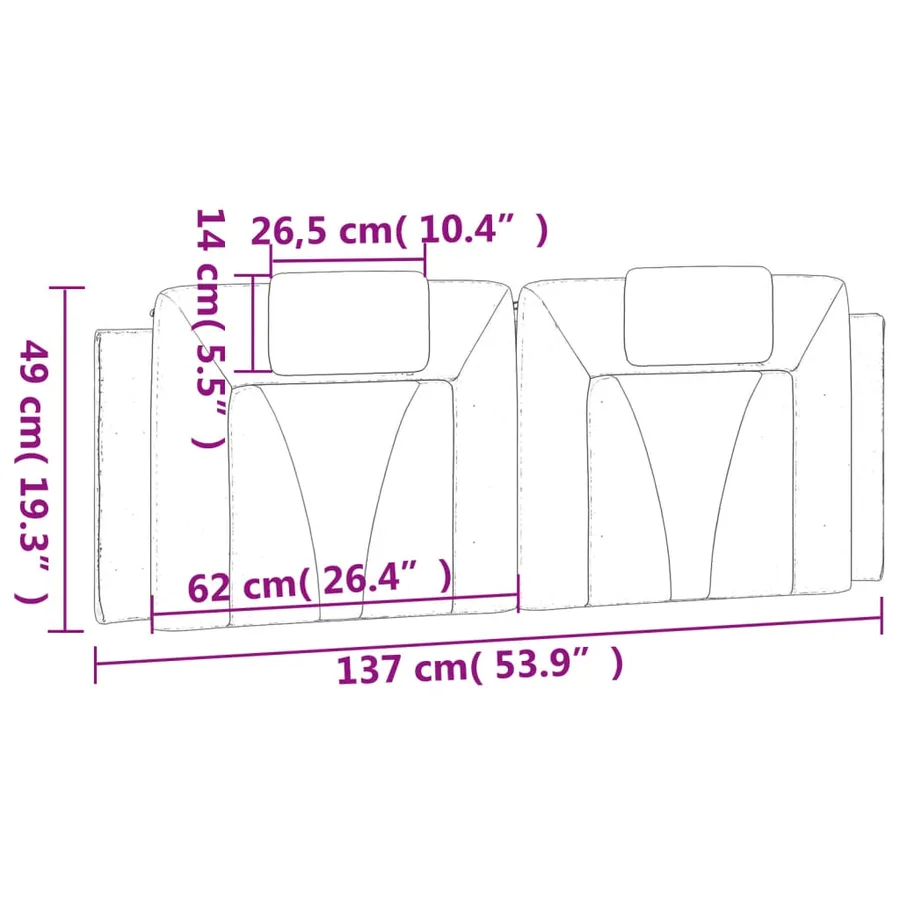 Coussin de tête de lit Viana noir 137 cm similicuir - 10