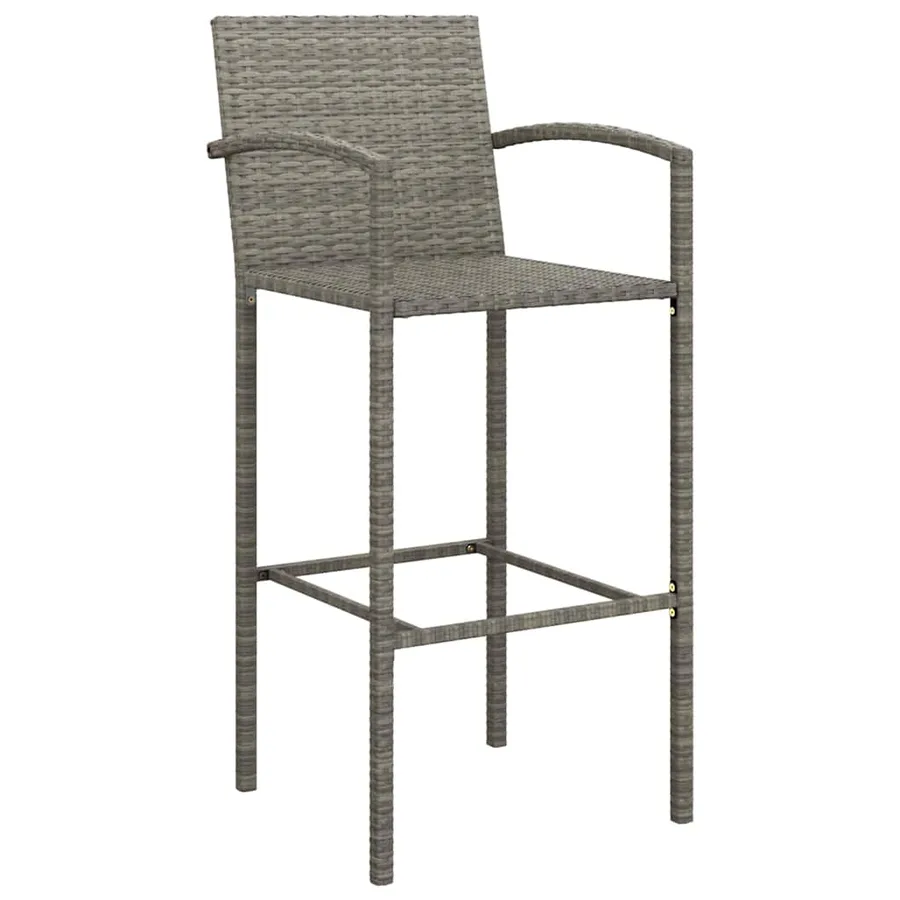 Ensemble de bar de jardin 11 pcs gris résine tressée - 5