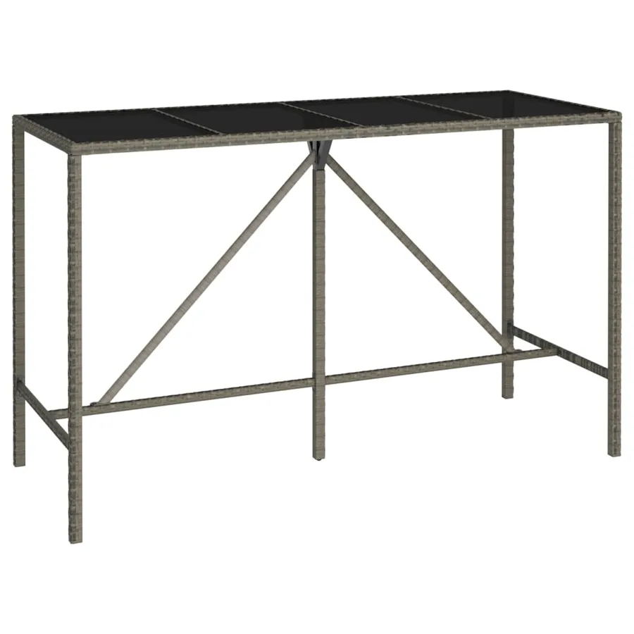Ensemble de bar de jardin 11 pcs gris résine tressée - 6