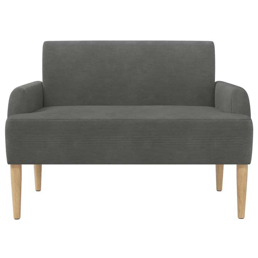 Canapé love seat avec capitonnage en boutons Gris foncé - 3