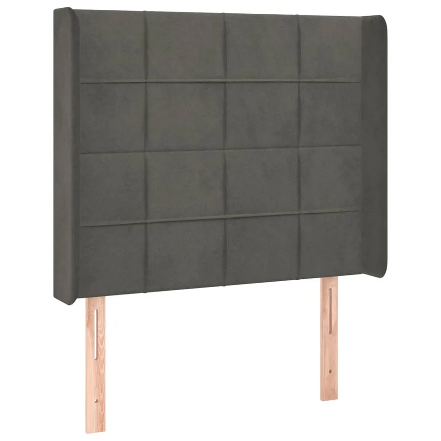 Tête de lit à LED Gris foncé 93x16x118/128 cm Velours - 3