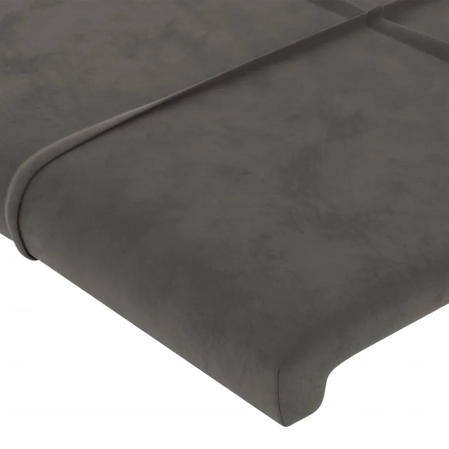 Tête de lit à LED Gris foncé 93x16x118/128 cm Velours - 5