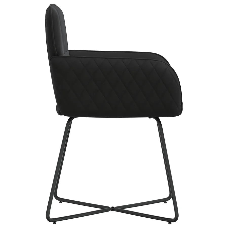 Chaises de salle à manger 6 pcs Velours Noir 59 x 56,5 x 86 cm - 4