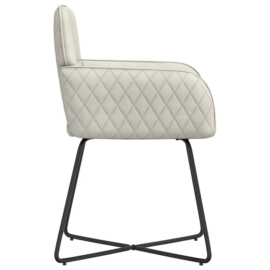 Chaises de salle à manger 2 pcs Velours Crème 59 x 56,5 x 86 cm - 4