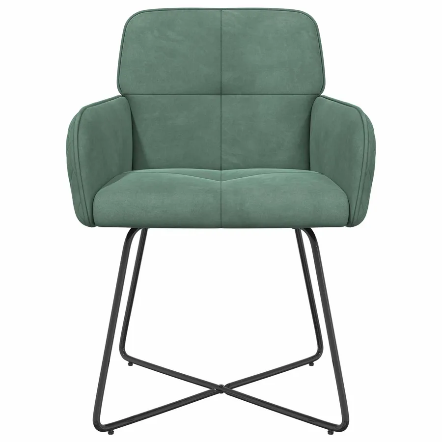Chaises de salle à manger 4 pcs Velours Vert Mer - 3