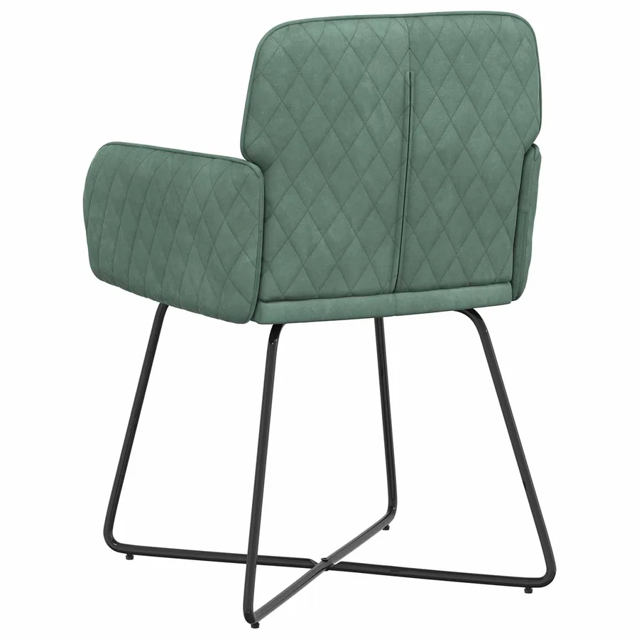 Chaises de salle à manger 4 pcs Velours Vert Mer - 5