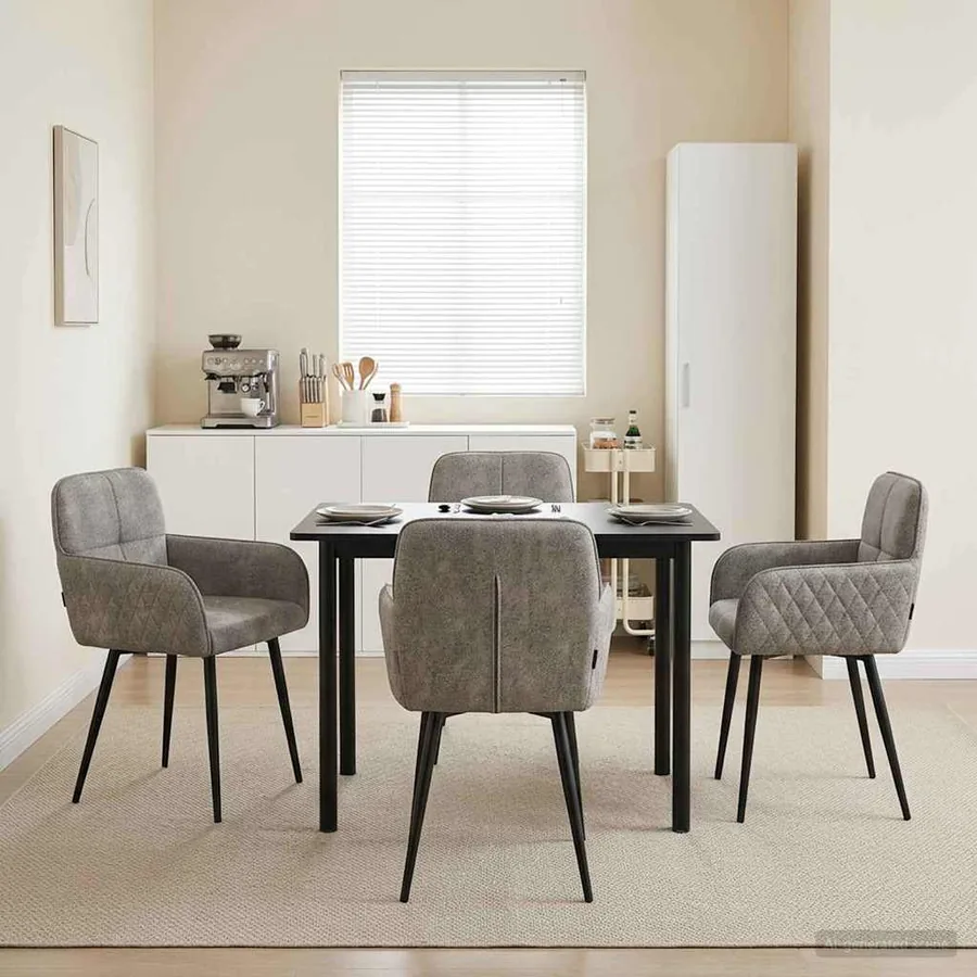 Chaises de salle à manger 4 pcs Simili daim Gris clair
