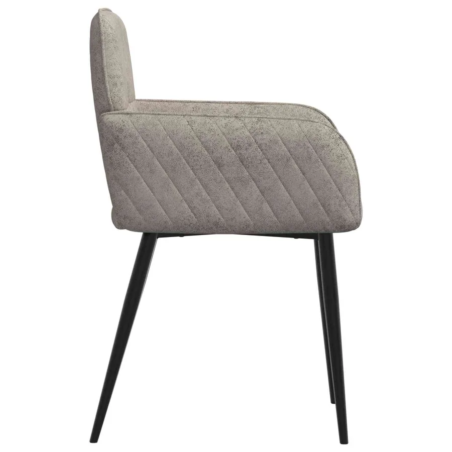 Chaises de salle à manger 4 pcs Simili daim Gris clair - 4
