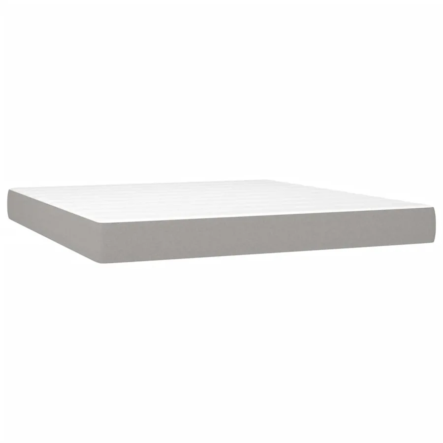 Sommier à lattes de lit matelas LED Gris clair 160x200 cm Tissu - 6