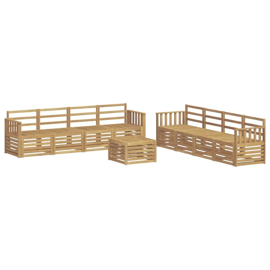 Ensemble de canapés d'extérieur 9 pcs Blanc 59 x 59 x 37 cm - 2