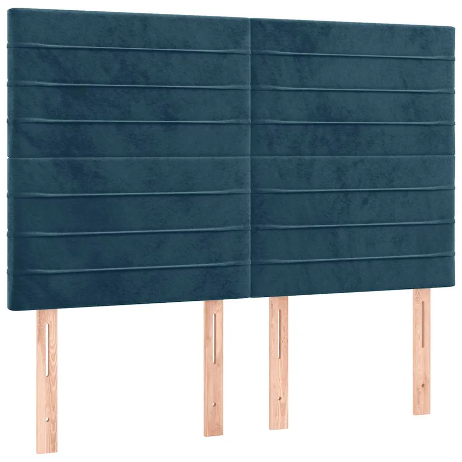 Tête de lit Bleu foncé 144 x 5 x 118/128 cm Velours - 2