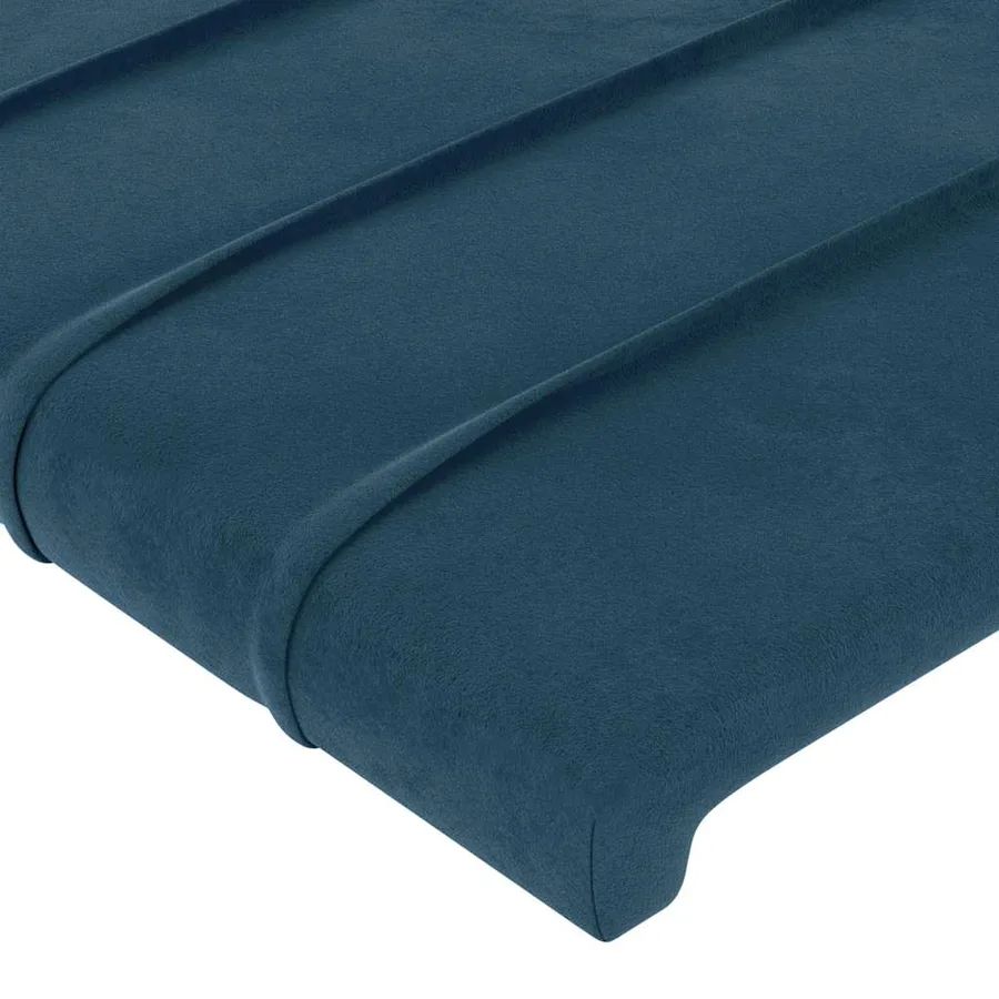 Tête de lit Bleu foncé 144 x 5 x 118/128 cm Velours - 4