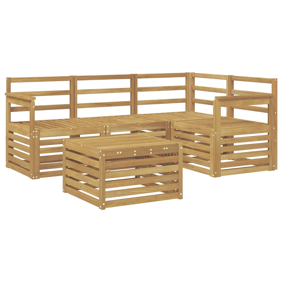 Ensemble de canapés d'extérieur 5 pcs Blanc 59 x 59 x 37 cm - 2