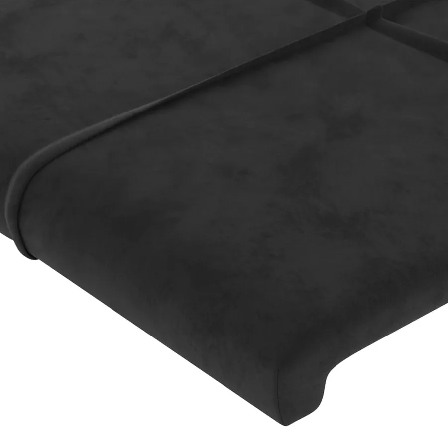 Tête de lit avec oreilles Noir 183x16x118/128 cm Velours - 5