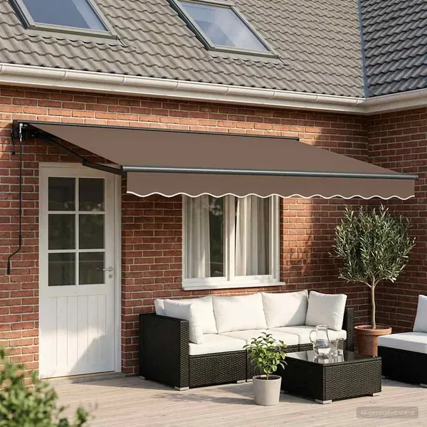 Auvent rétractable Taupe 4,5 × 3 m Polyester et Aluminium