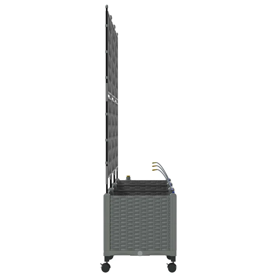 Porte-plante de jardin avec irrigation et roues 3 pc Gris clair - 3